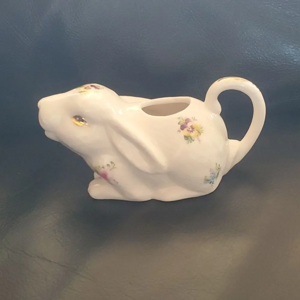 floral rabbit creamer by grace's teaware